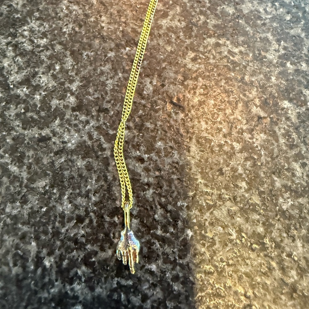 Gold Plated “FU” Pendant Necklace